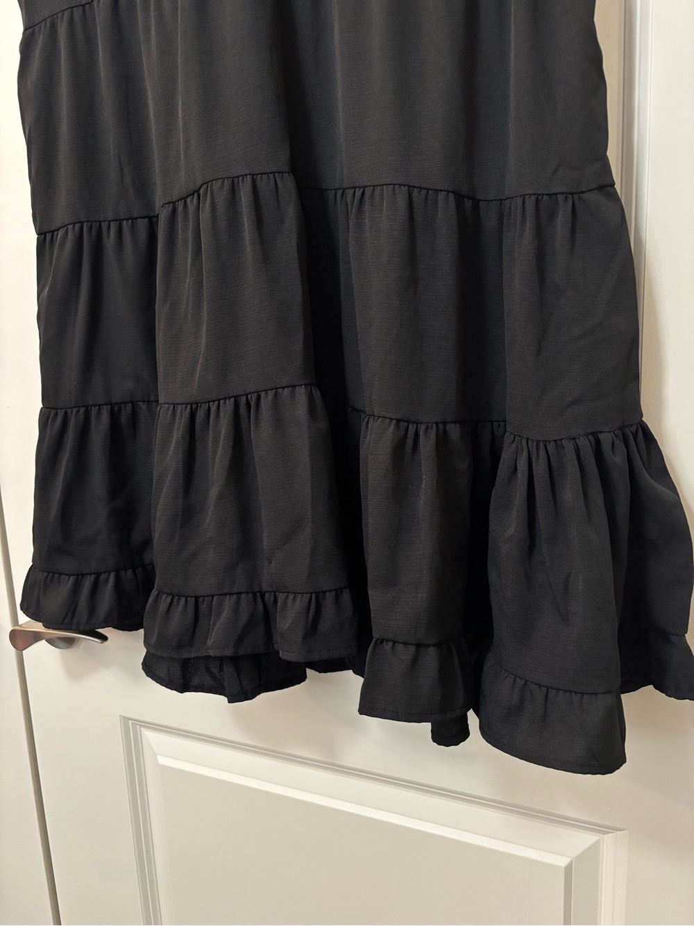 Style House Black Ruffle Hem Mini Dress, Size L - Picture 5 of 6